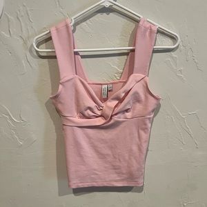 & Other Stories Light Pink Twist Crop Tank